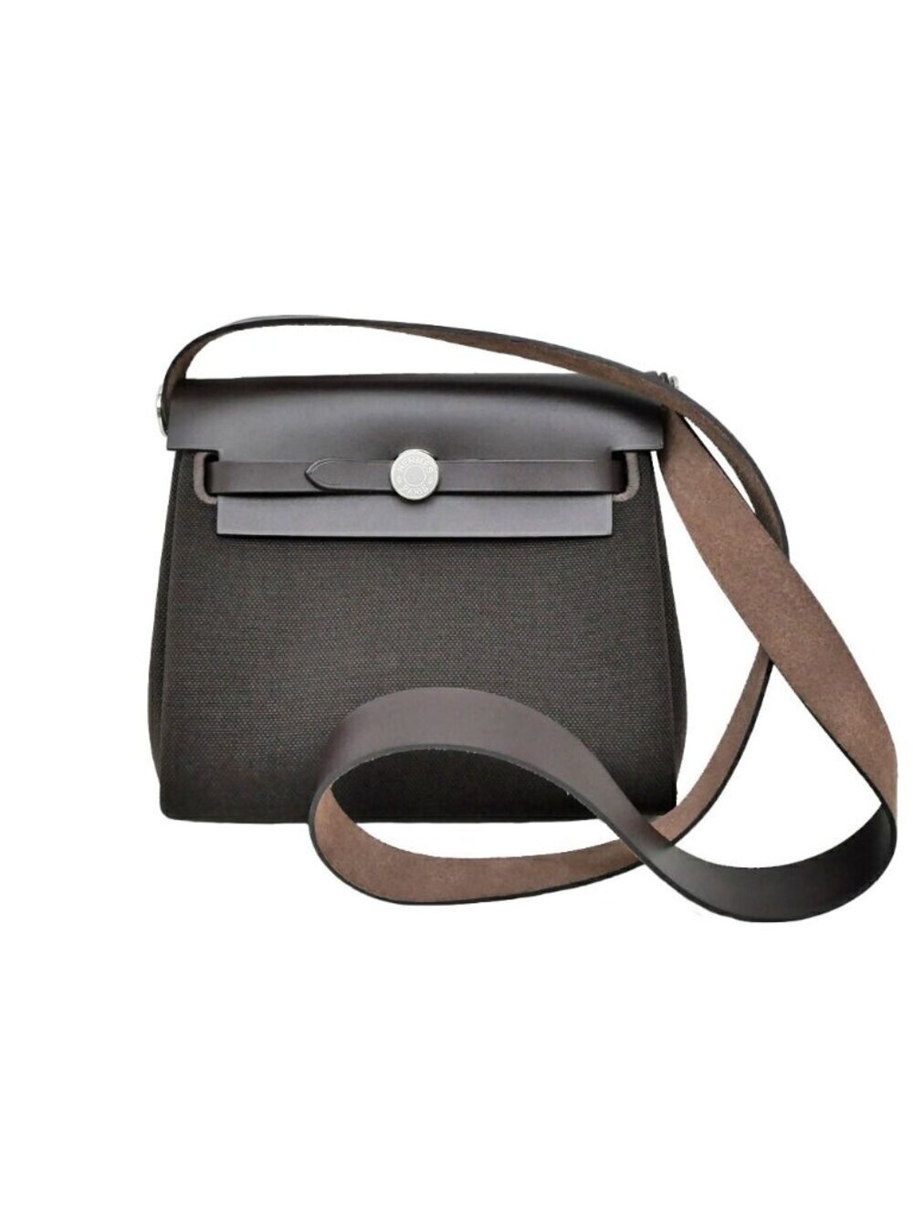 Hermes Herbag Zip 20 Ebene Silver Shoulder Bag Toile Hunter